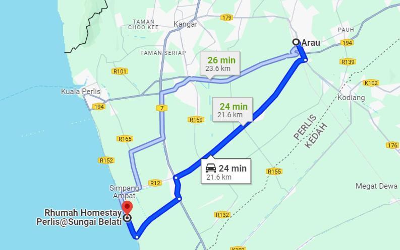 Rhumah Sungai Belati Villa Simpang Empat  Eksteriør billede